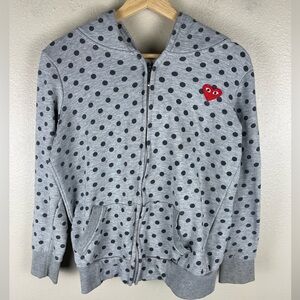 Comme Des Garçons Play Hoodie Polka Dot Heart Size Large